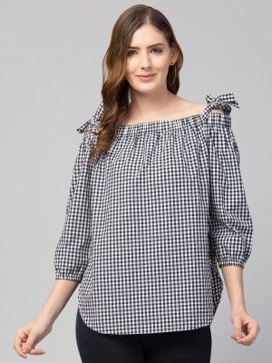 RIHANI FAB Casual Checkered Women Black Top