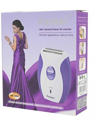 KRINSAL KM-280R PROFESSIONAL LADY SHAVER Trimmer 45 min  Runtime 1 Length Settings(White)