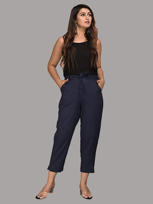 AREEBA FASHION Regular Fit Women Dark Blue Trousers