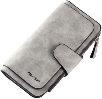 Frackson Women Casual, Ethnic, Evening/Party, Formal, Travel, Trendy Grey Artificial Leather Wallet(17 Card Slots)