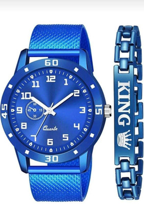 RVSSALES RVSSALES FANCY PU BLUE WATCH WITH KING R FOR WOMAN (BLUE) Analog Watch  - For Women
