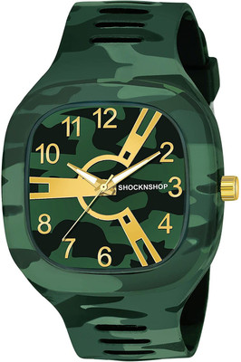 RVSSALES RVSSALES Analog Square Dial Green Army Strap Watch for Men Boys Analog Watch  - For Men