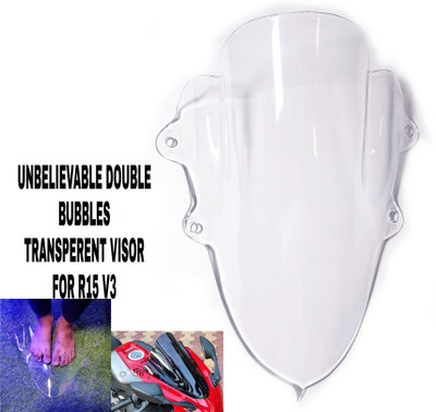 imad UNBREAKBLE DOUBLE BUBBLE VISOR V3 WHITE Bike Windshield