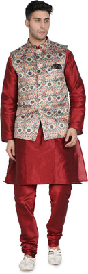 ARMAAN ETHNIC Men Kurta Churidar Ethnic Jacket Set