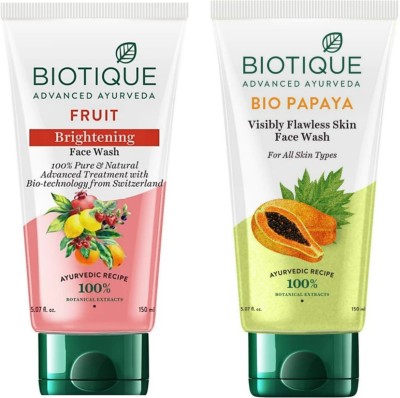 BIOTIQUE FRUIT , PAPAYA 150ML (PACK OF 2) Face Wash(300 ml)