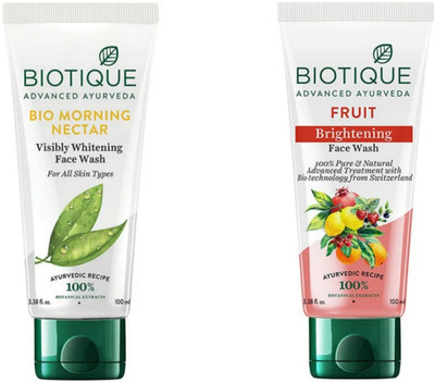 BIOTIQUE MORINING NECTOR , FRUIT100 ML (PACK OF 2) Face Wash(200 ml)
