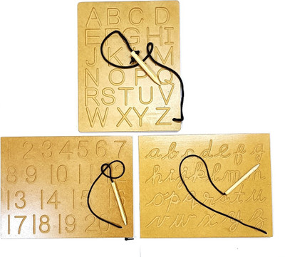 jaraglobal Capital, Cursive ABCD Alphabet & 1 to 20 Number Writing Practice Tracing Board(Brown)
