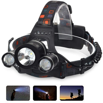jamunesh enterprise 3 LED Head Lamp Flash Light Torch with Adjustable Rechargeable Battery LED Headlamp(Multicolor)