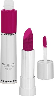 YAWI 2 in 1 Matte Lip Gloss Long Lasting Lipstick(MAGENTA, 8 g)