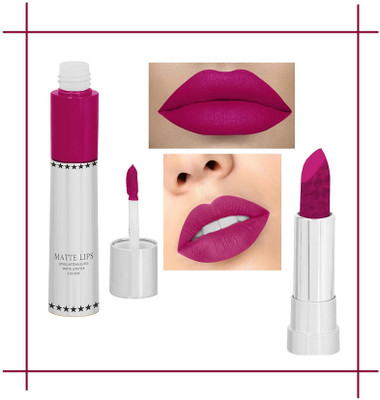 YAWI 2 In 1 Matte Lip Stick Soft Smooth Lipstick(MAGENTA, 8 g)
