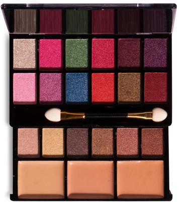 Latixmat 18 EYESHADOW /3 CONCEALER HIGHLIGHTER / COMPACT POWDER MULTI USE MAKEUP KIT