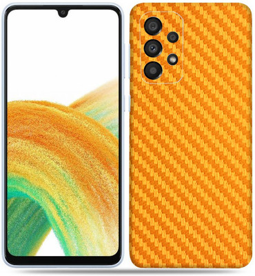 OggyBaba Samsung Galaxy A33 5g, Carbon Fiber Golden Mobile Skin(Golden)