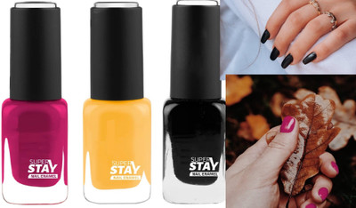 GFSU High-Shine Long Lasting Non Toxic Professional Nail Polish MULTICOLOR(Pack of 3)