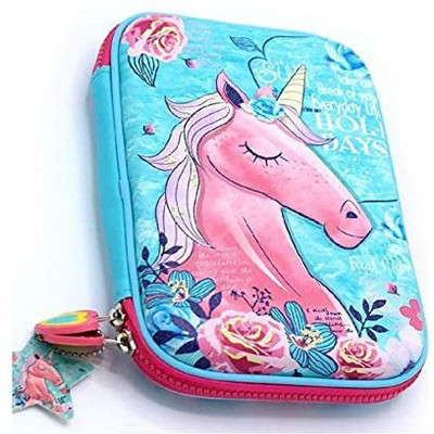 TAZURBA pencil box unicorn Art EVA Pencil Box(Set of 1, Multicolor)