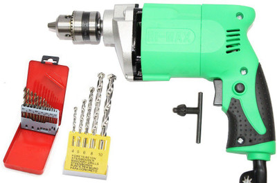 Digital Craft MHEAVY DUTY 10MM POWERFUL HI MAX DRILL MACHINE WITH 18 PCS DRILL BIT SET Pistol Grip Drill(10 mm Chuck Size)