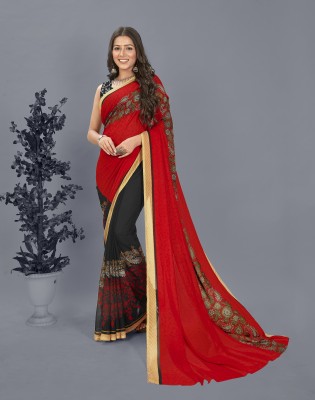 kashvi sarees Floral Print Daily Wear Georgette Saree(Red)