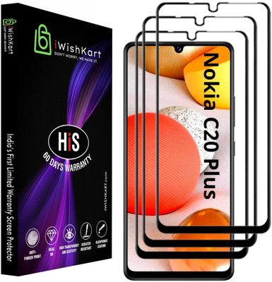 iWishKart Edge To Edge Tempered Glass for Nokia C20 Plus(Pack of 3)