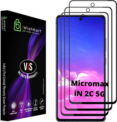 iWishKart Edge To Edge Tempered Glass for Micromax iN2c 5G(Pack of 3)