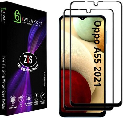iWishKart Edge To Edge Tempered Glass for Oppo A55 2021(Pack of 2)
