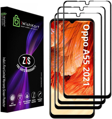 iWishKart Edge To Edge Tempered Glass for Oppo A55 2021(Pack of 3)