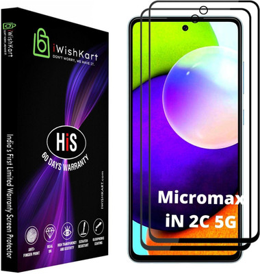 iWishKart Edge To Edge Tempered Glass for Micromax iN2c 5G(Pack of 2)