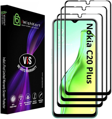 iWishKart Edge To Edge Tempered Glass for Nokia C20 Plus(Pack of 3)