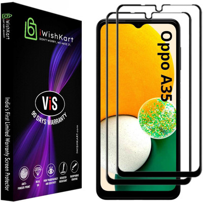 iWishKart Edge To Edge Tempered Glass for Oppo A35(Pack of 2)