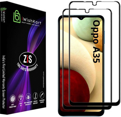 iWishKart Edge To Edge Tempered Glass for Oppo A35(Pack of 2)