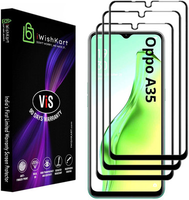 iWishKart Edge To Edge Tempered Glass for Oppo A35(Pack of 3)