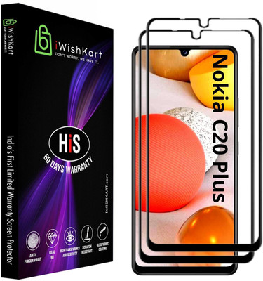 iWishKart Edge To Edge Tempered Glass for Nokia C20 Plus(Pack of 2)