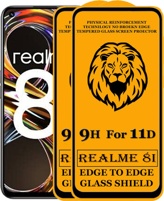 SEVEN7STAR Edge To Edge Tempered Glass for Realme 8i(Pack of 2)