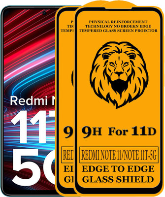 Dream Edge To Edge Tempered Glass for Redmi Note 11T 5G, Mi Redmi Note 11T 5G(Pack of 2)