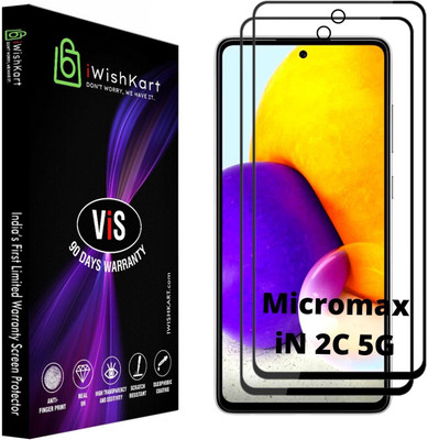 iWishKart Edge To Edge Tempered Glass for Micromax iN2c 5G(Pack of 2)
