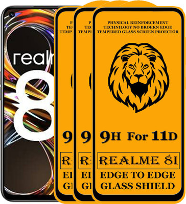 SEVEN7STAR Edge To Edge Tempered Glass for Realme 8i(Pack of 3)