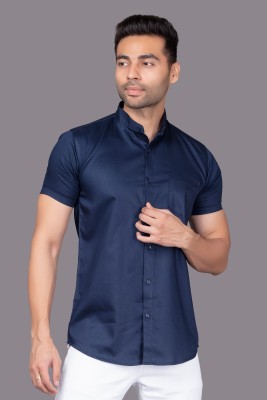 NEM Men Solid Casual Blue Shirt