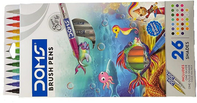 DOMS Signature BRUSH Like Nib Nib Sketch Pen(Multicolor)
