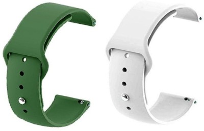 BLACK LOVIES 20MM SOFT SILICON BELT Smart Watch Strap(White, Green)