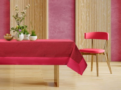 Casanest Solid 6 Seater Table Cover(Red, Cotton)
