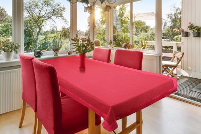 Casanest Solid 6 Seater Table Cover(Maroon, Cotton)