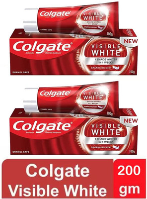 Colgate VISIBLE WHITE 1 Shade Whiter In 1 Week (100x2) @ Toothpaste(200 g, Pack of 2)