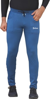 pelton Solid Men Light Blue Track Pants