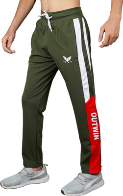 OUTWIN Colorblock Men Dark Green Track Pants