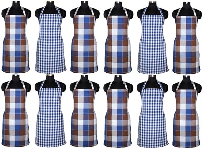 COZY FIT Cotton Home Use Apron - Free Size(Multicolor, Pack of 12)