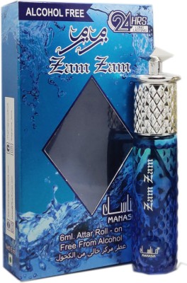 Manasik ZAM ZAM Alcohol - Free Concentrated Attar Roll On 6ml . Floral Attar(Floral)