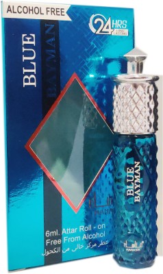 Manasik BLUE BAYMAN Alcohol - Free Concentrated Attar Roll On 6ml . Floral Attar(Floral)