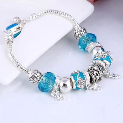 Digital Shoppy Crystal Silver Bracelet