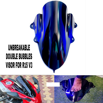 imad UNBREAKBLE DOUBLE BUBBLE VISOR V3 Bike Windshield