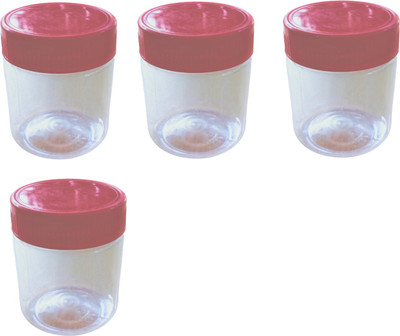 HOIVA Plastic Utility Container  - 200 ml(Pack of 4, White, Red)