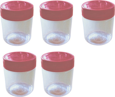 HOIVA Plastic Utility Container  - 200 ml(Pack of 5, White, Red)