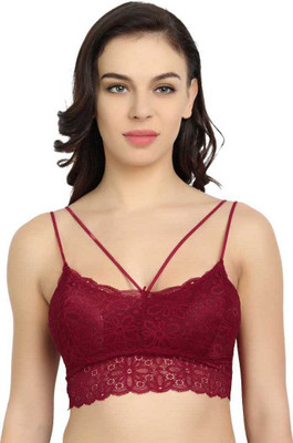 Overnice Women Bralette Lightly Padded Bra(Maroon)